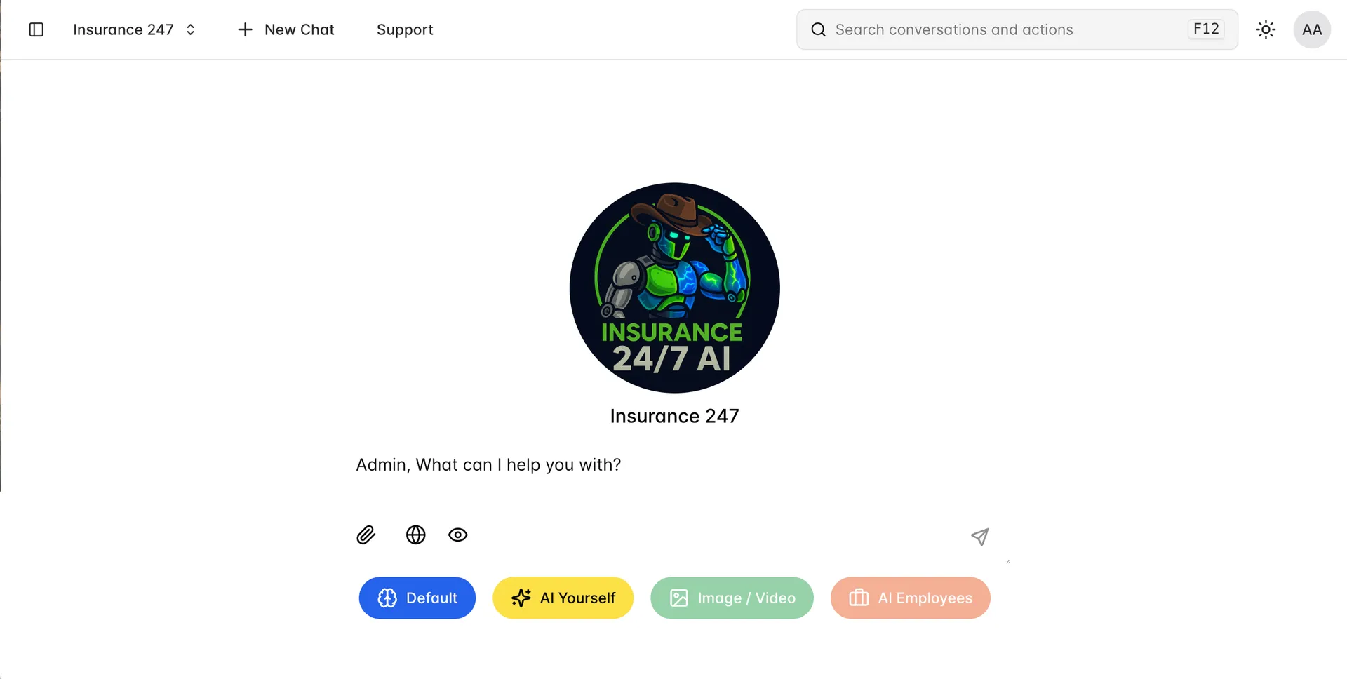 Insurance 24/7 AI Interface
